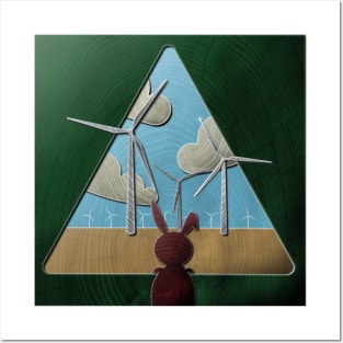 Wind turbines in wood Posters and Art